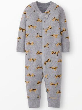 Hanna Andersson HannaJams Sleeper US 12-18 months in Wild Cats on Heather Grey